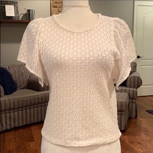 NWOT Madewell Texture & Thread Flutter Sleeve Top